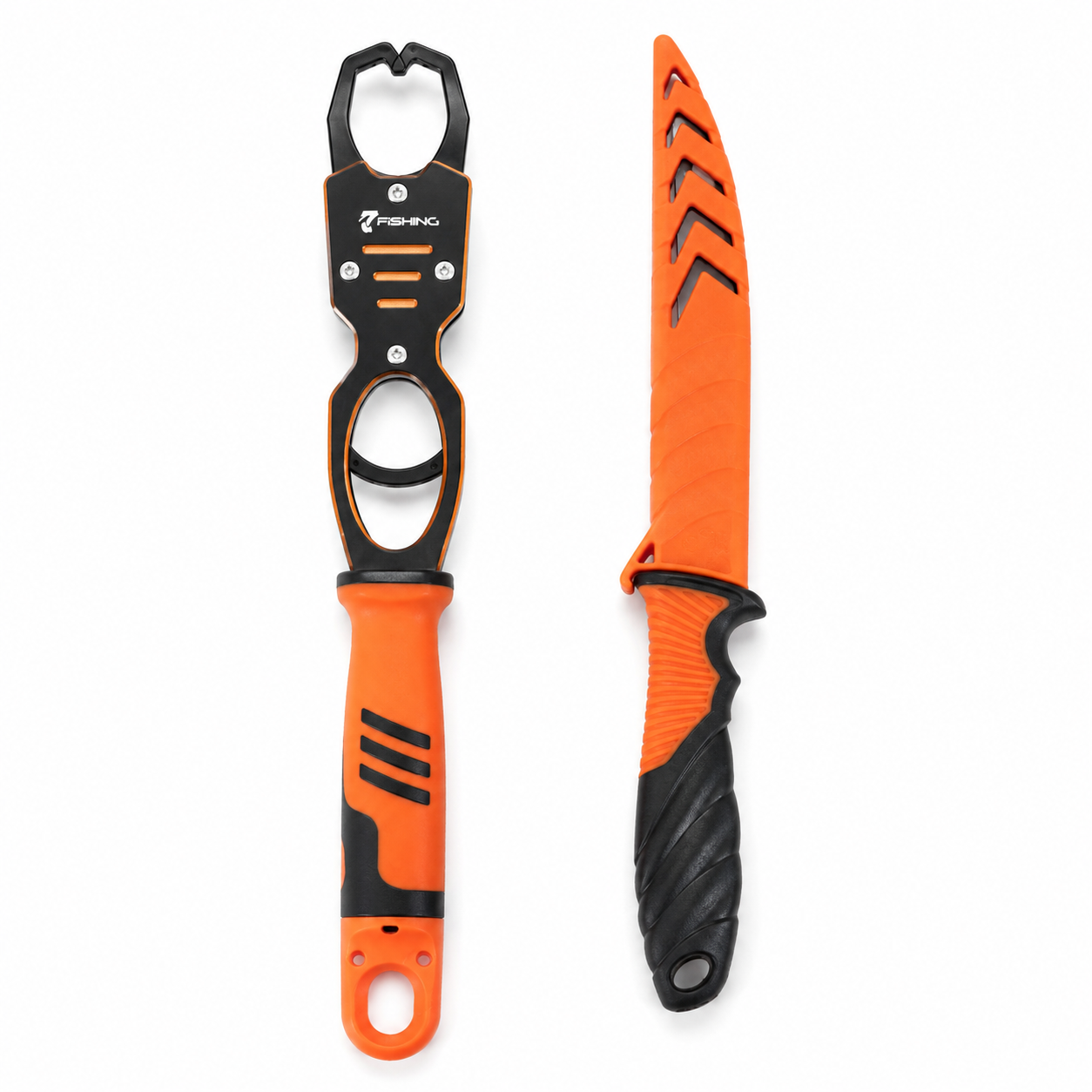 Combo sujetador de peces con balanza + cuchillo de filetear