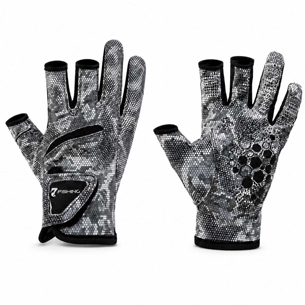 Guantes de pesca sin dedos ajustables UPF 50+