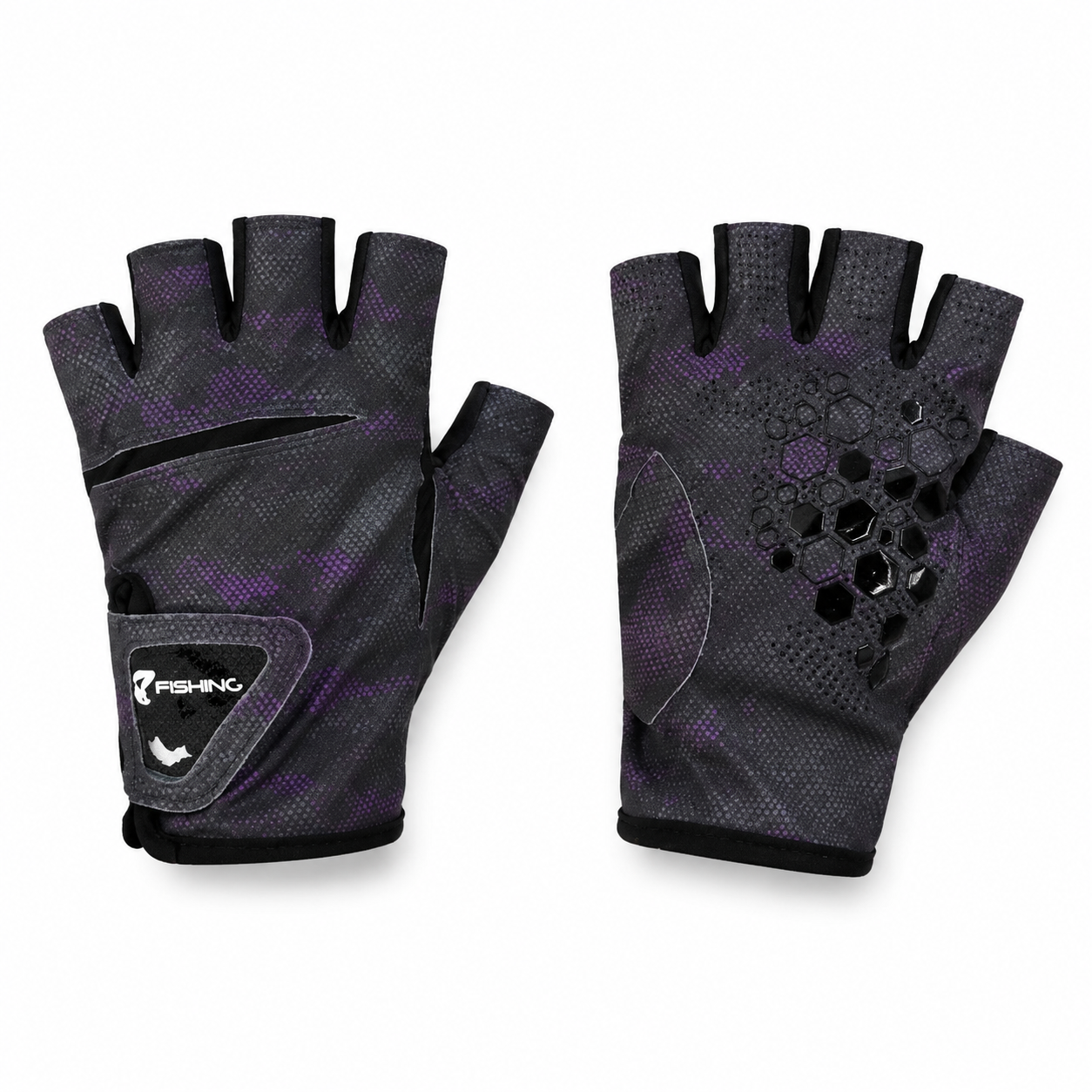 Guantes de pesca sin dedos ajustables UPF 50+