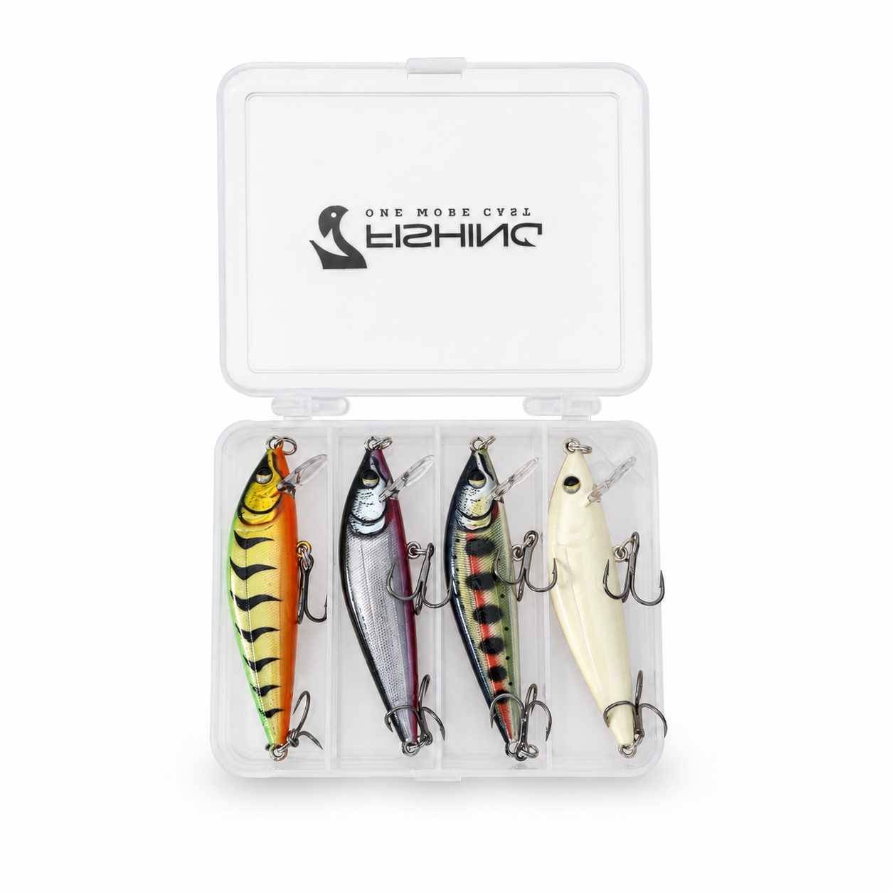 Combo de 4 señuelos Minnow Elite con caja