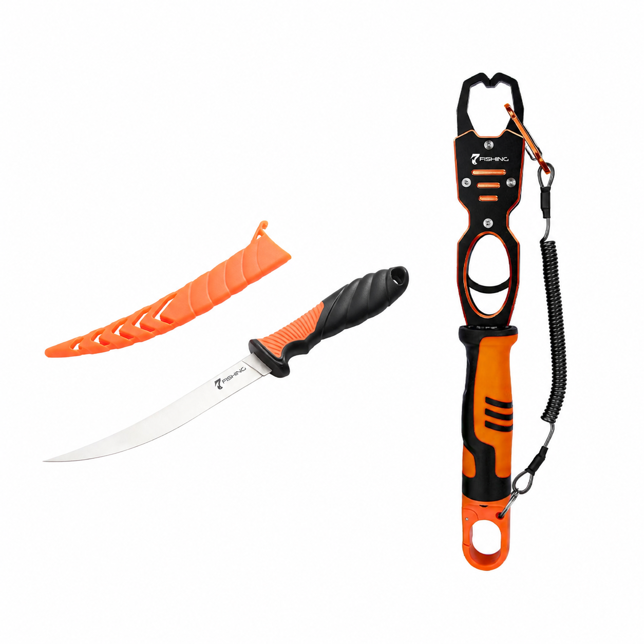 Combo sujetador de peces con balanza + cuchillo de filetear
