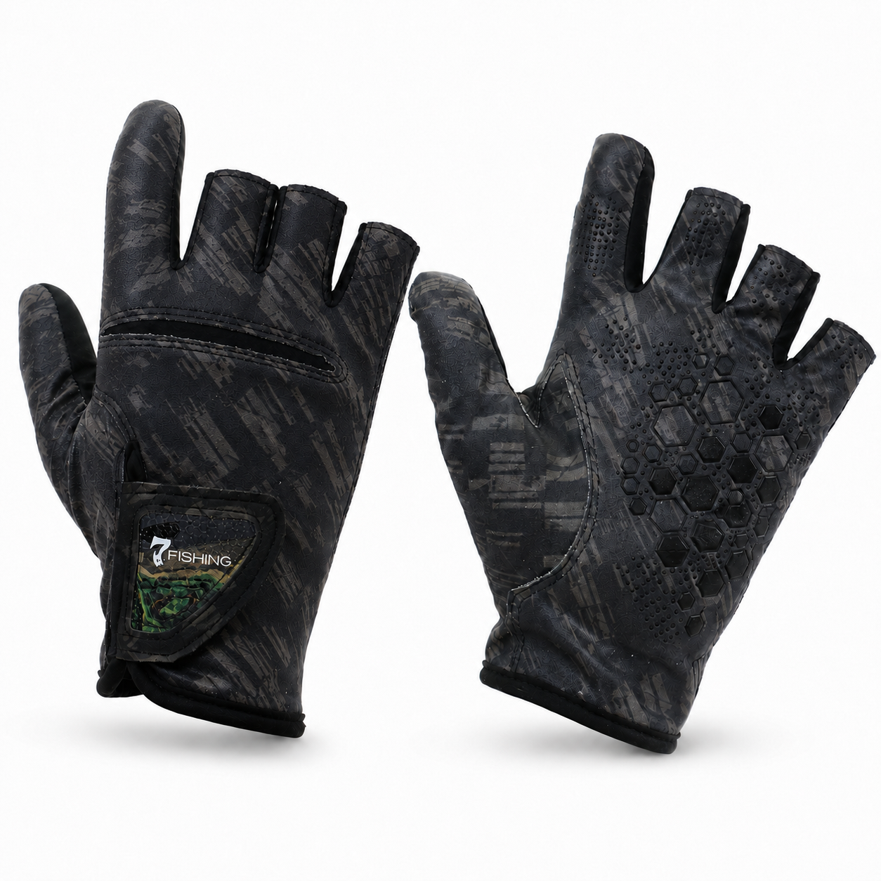 Guantes de pesca sin dedos ajustables UPF 50+