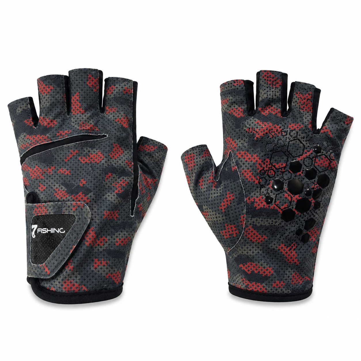 Guantes de pesca sin dedos ajustables UPF 50+